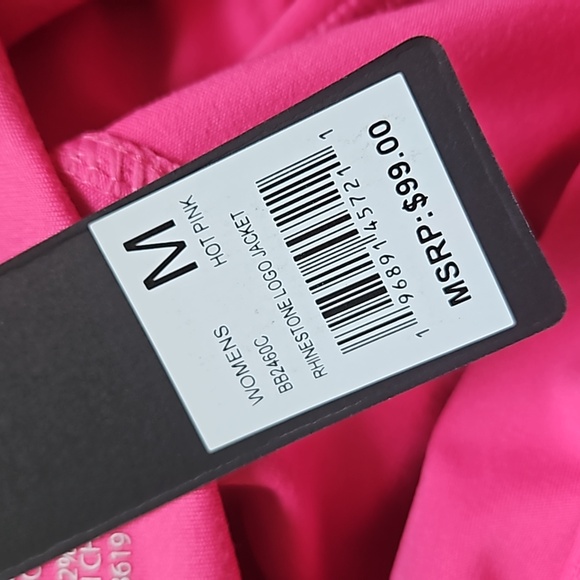 Bebe Sport Pink Logo Rhinestone Cardigan NWT - Picture 7 of 8